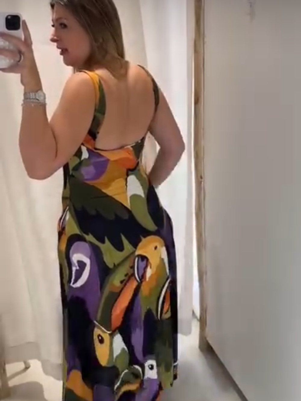 FARM Rio Olive, Purple & Orange Toucan-Print Maxi Dress - Picture 2 of 3